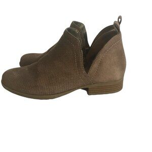 Life stride Pull On Ankle Bootie Faux Suede Tan  Women 6.5 Comfort Xaria Perf